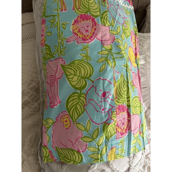 Lilly Pulitzer San Diego Zoo Animals Pencil Skirt Sz 4 Lions Elephants Pandas - Picture 5 of 12